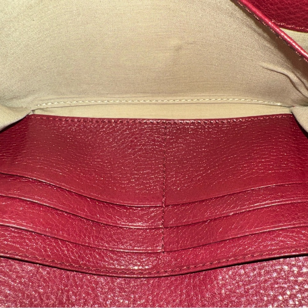 Chloe Lily Gold Bow Red Leather Wallet authentic - Picture 14 of 14